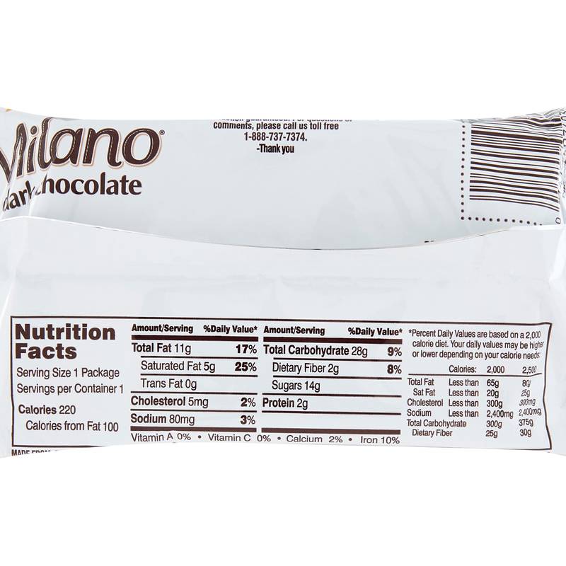 Milano Cookies Dark Chocolate 4ct : Snacks fast delivery by App or Online