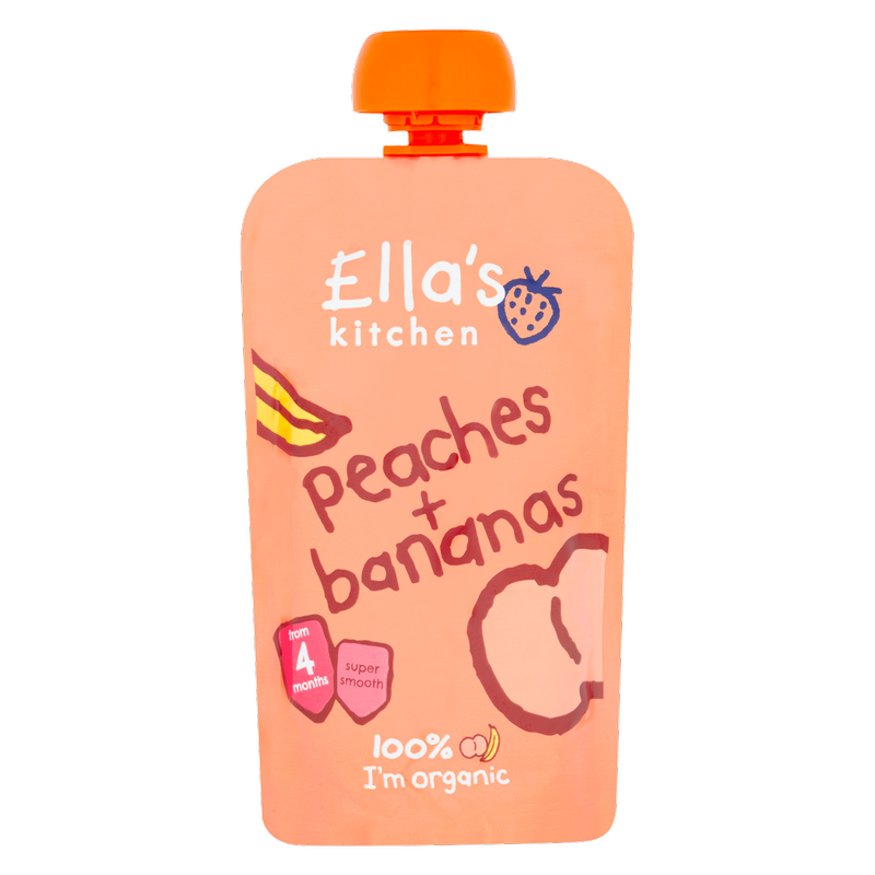 Ella's Kitchen Organic Peaches and Bananas Baby Pouch 4m+, 120g