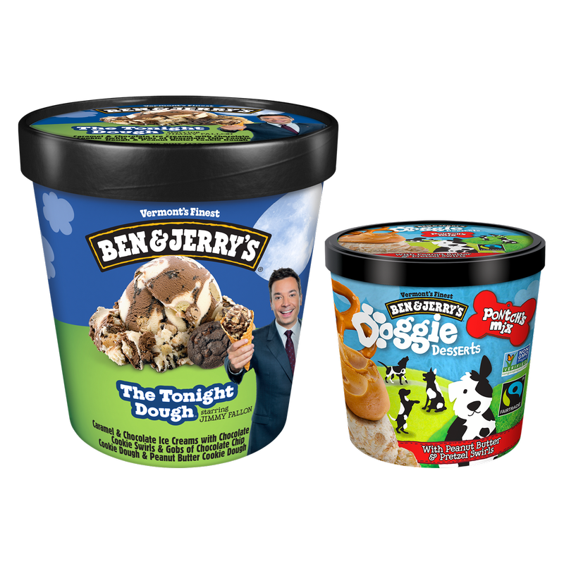 Ben & Jerry's Doggie Desserts Peanut Butter & Pretzel + Tonight Dough Ice Cream Bundle