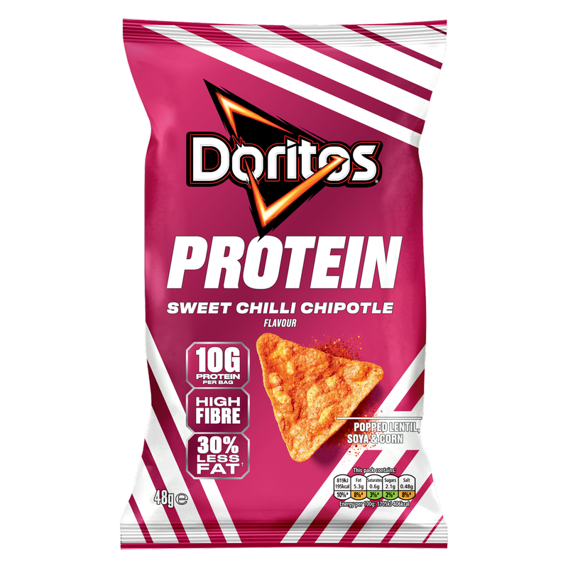Doritos Protein Tortilla Chips Sweet Chilli Chipotle Crisps, 48g
