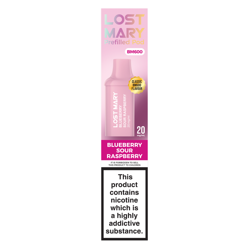 Lost Mary BM600 Prefilled Pods Blueberry Sour Raspberry 20mg/ml, 2pcs