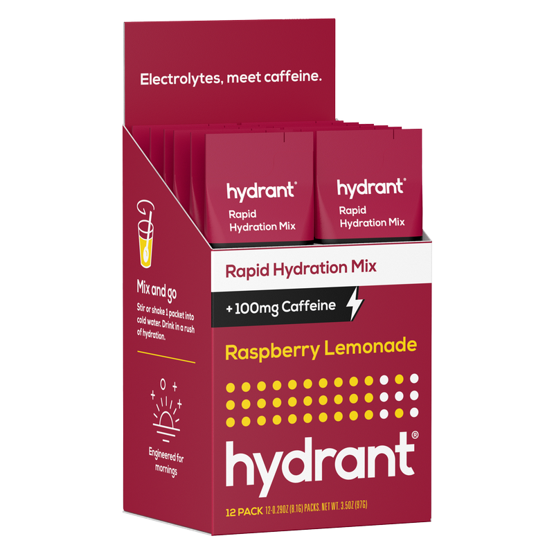 Hydrant Raspberry Lemon + Caffeine Hydration Mix 0.29oz 12ct