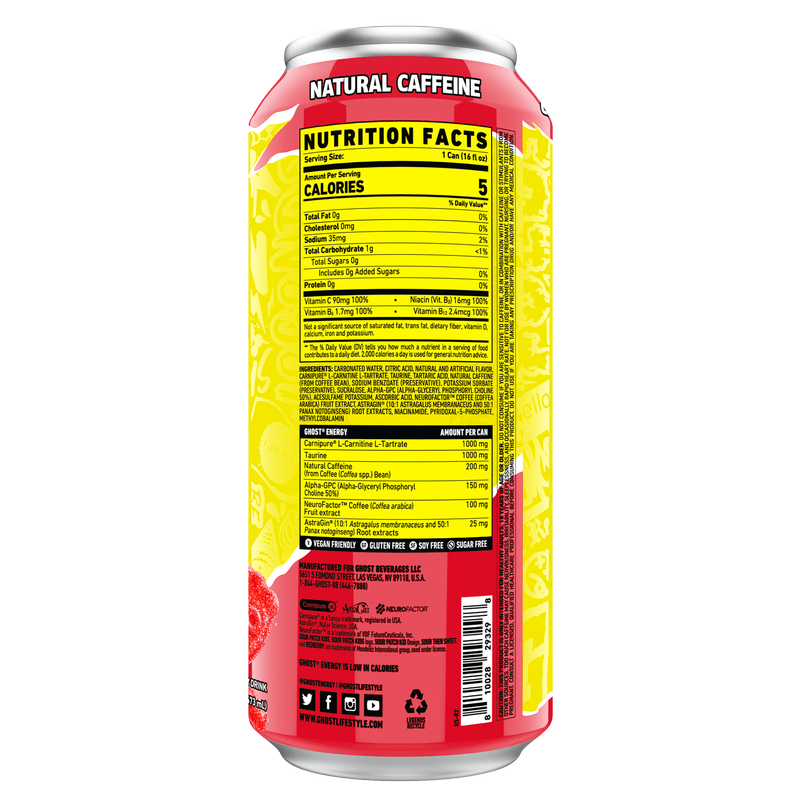 GHOST® Energy  Sour Patch Kids RedBerry 16oz Can
