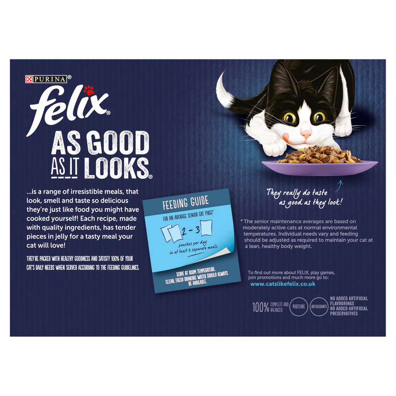 Felix As Good As It Looks Senior Cat Food Mixed in Jelly, 12 x 100g