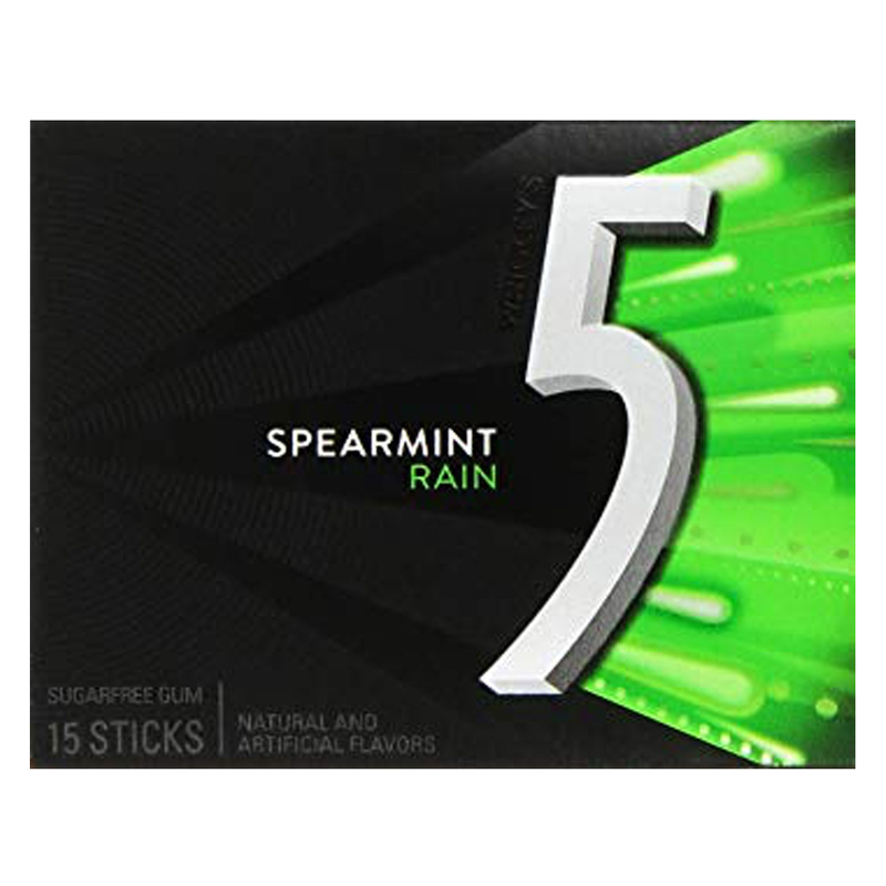 5 Gum Spearmint Rain 15ct