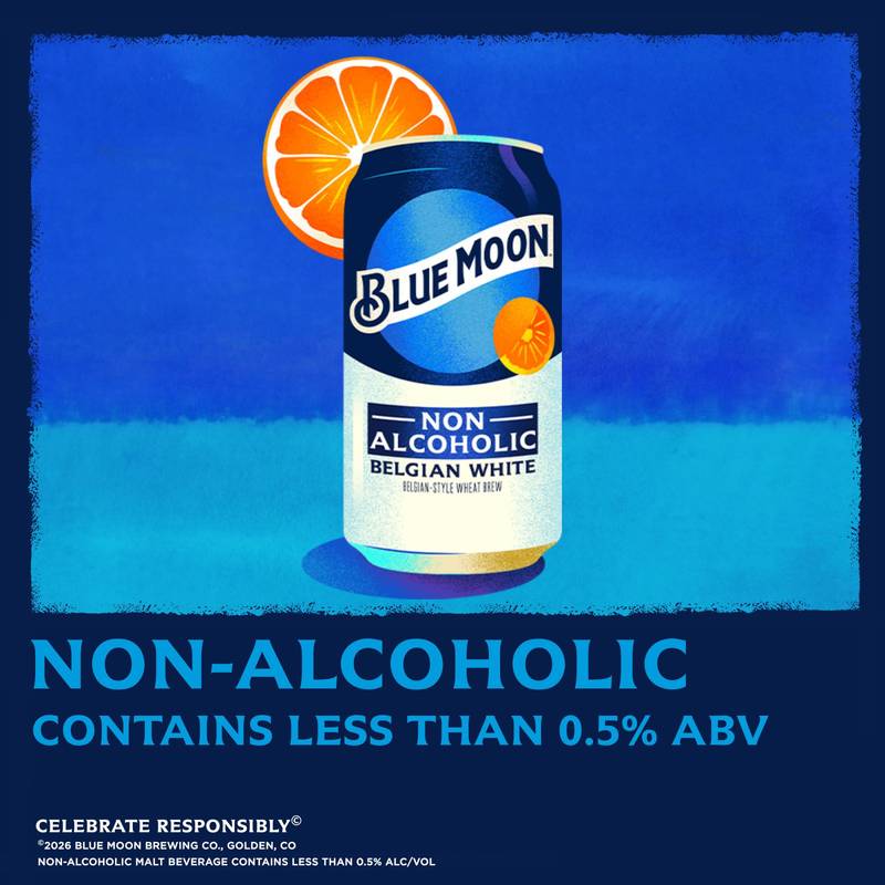 Blue Moon Non-Alcoholic Belgian White 6pk 12oz Can 0.45% ABV
