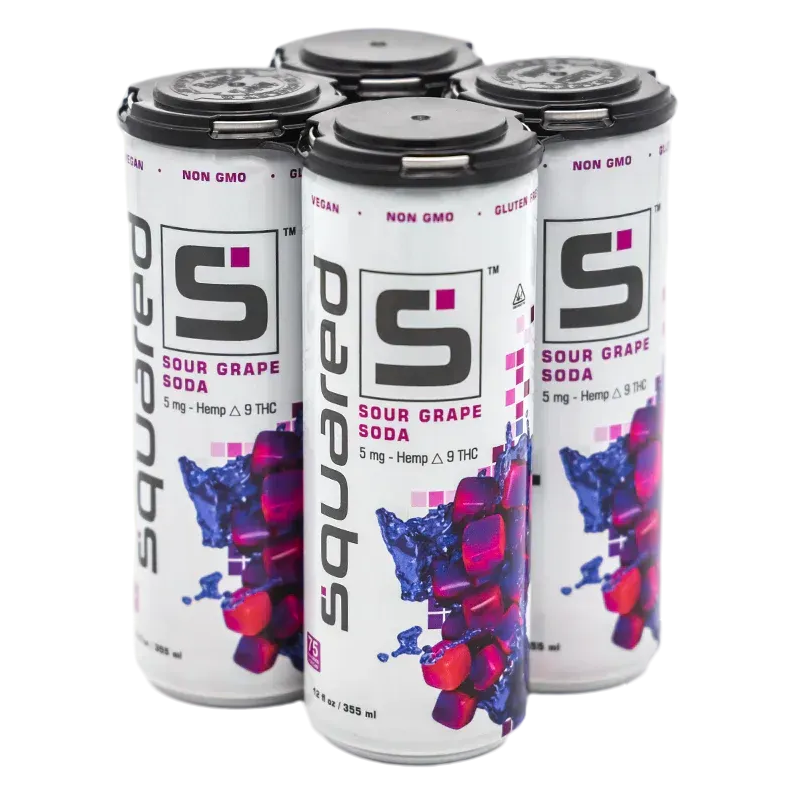 Squared Sour Grape 5mg THC Soda 24pk 12oz Can