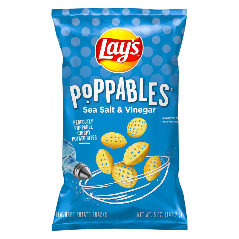 Lay's Poppables Flavored Potato Snacks Sea Salt & Vinegar, 5oz