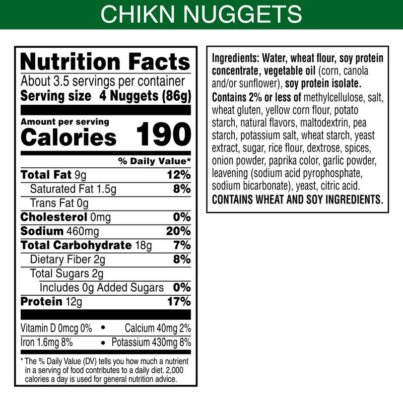 MorningStar Farms Nuggets de Chik'n a base de plantas congelados 10.5 oz