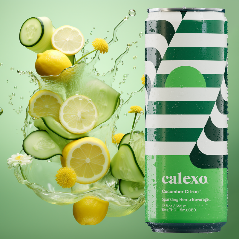 Calexo THC 5mg Cucumber Citron Sparkling  Beverage 4pk 12oz Can