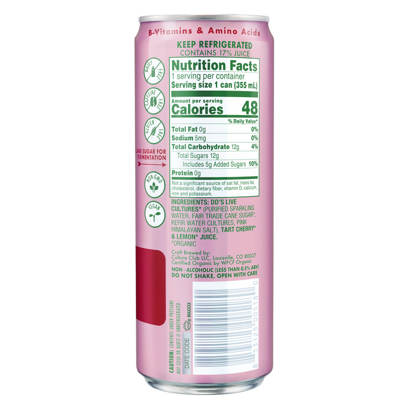 Doctor D's Tart Cherry Sparkling Probiotic Drink 12oz Can