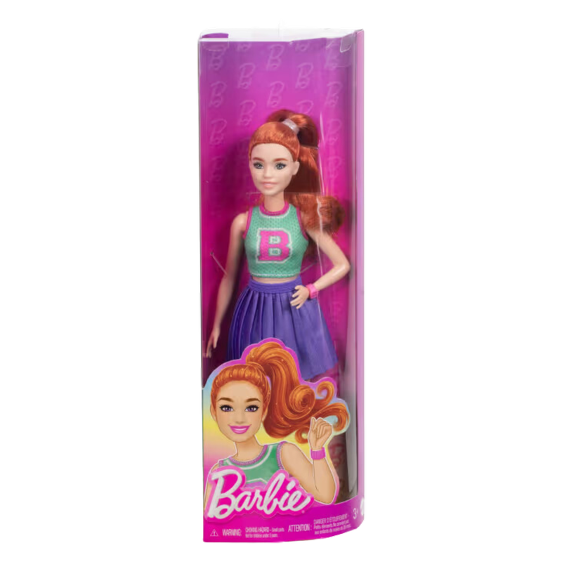 Barbie Fashionista Jersey Top & Pleated Purple Skirt, 1pcs