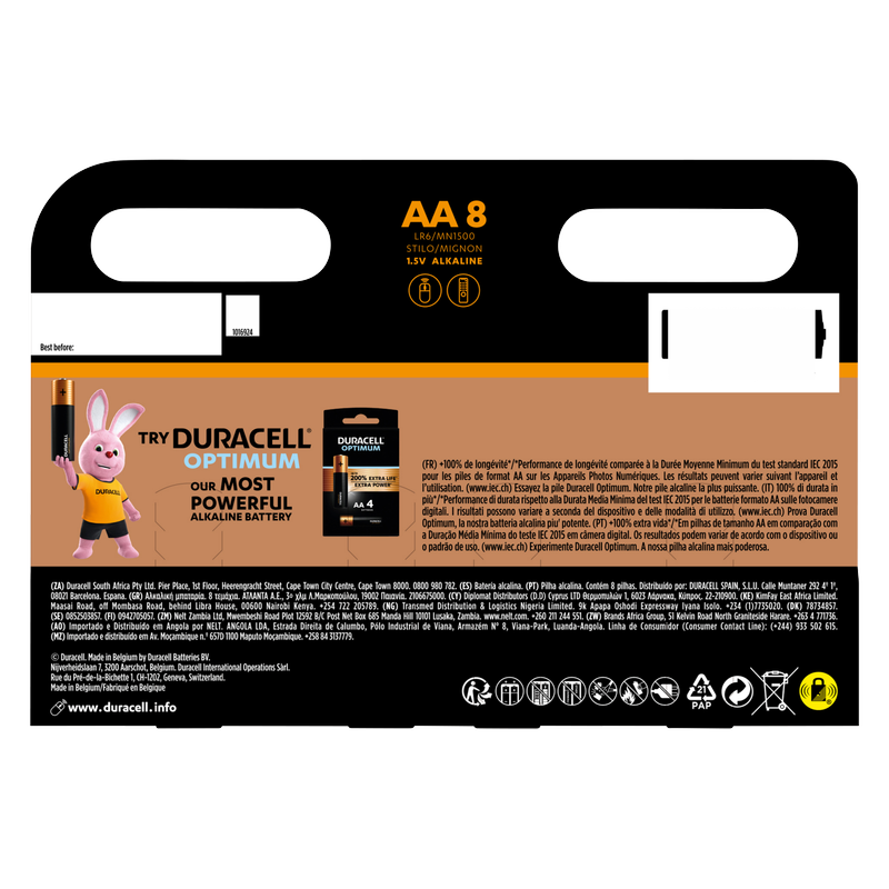 Duracell Plus AA Batteries, 8pcs