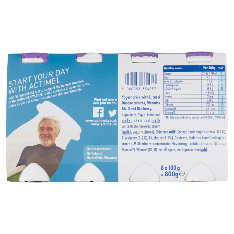 Actimel Blueberry Yogurt Drink, 8pcs