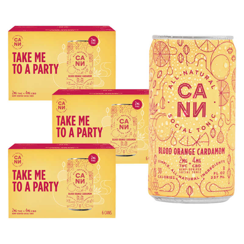 Cann Blood Orange Cardamom 2mg THC 4mg CBD Seltzer 18pk 8oz Can