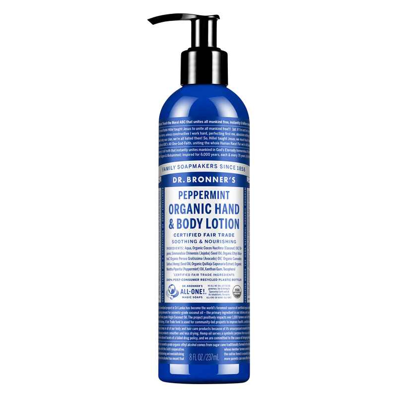 Dr. Bronner's Peppermint Organic Hand and Body Lotion 8oz