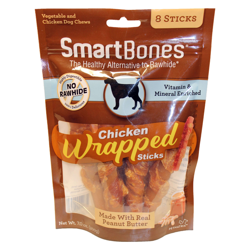 SmartBones Peanut Butter Flavor Chicken Wrapped Sticks Dog Treats 8ct