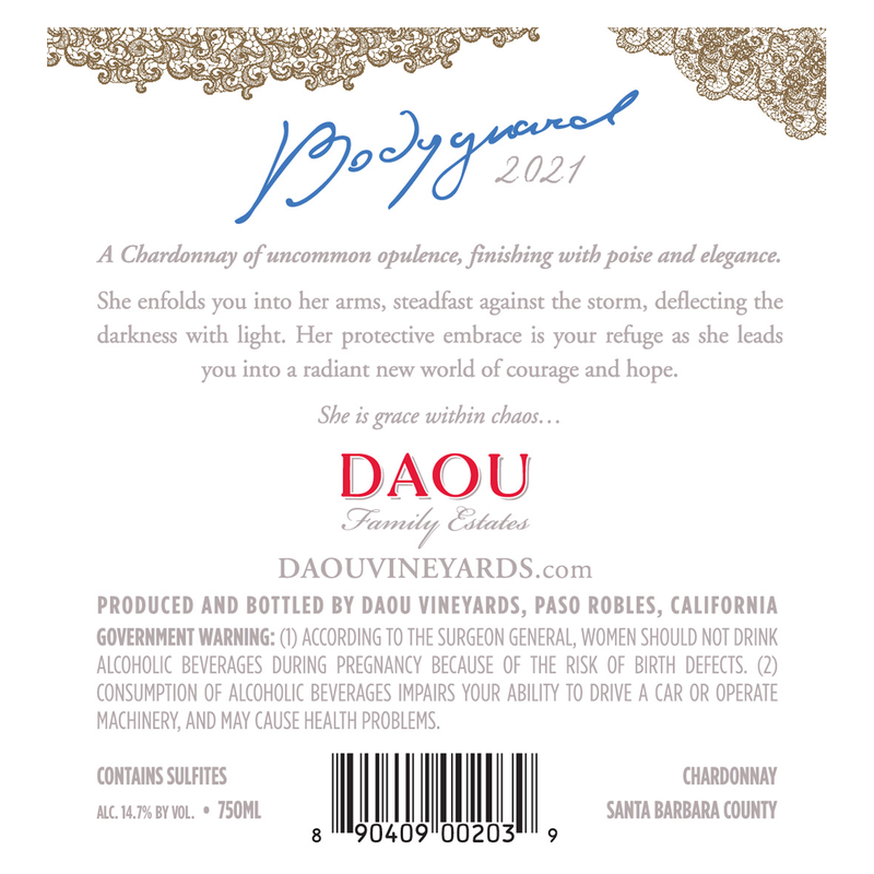 Daou The Bodyguard Chardonnay 750ml