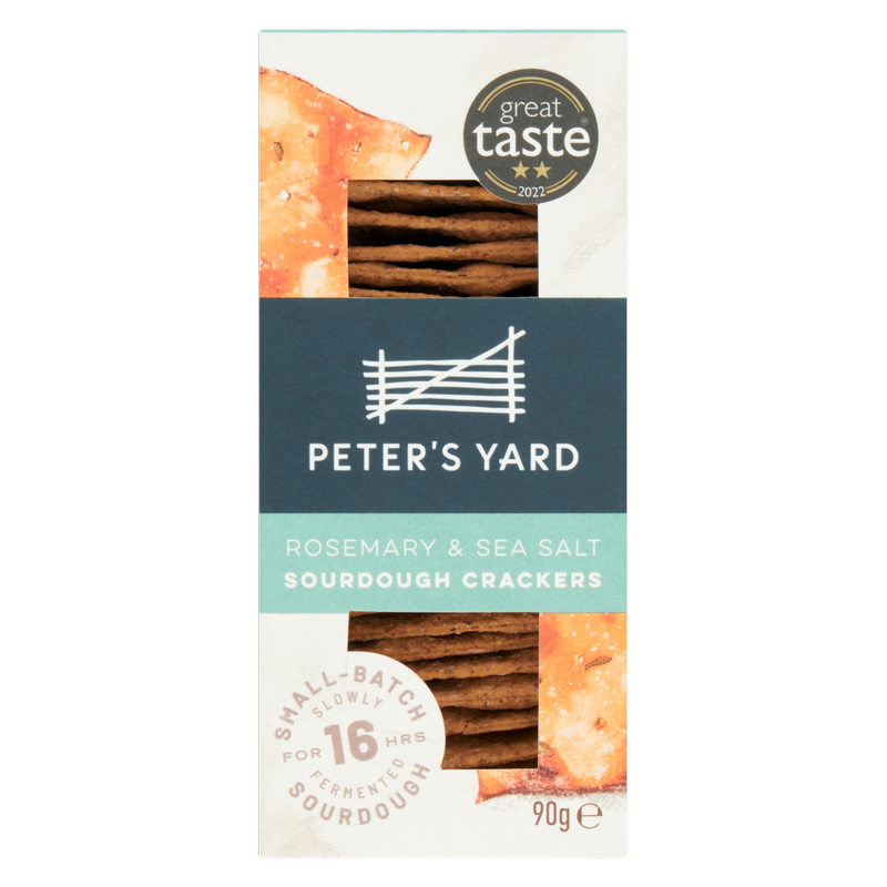 Peter's Yard Rosemary & Sea Salt Sourdough Crackers, 90g