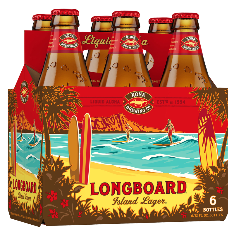 Kona Longboard Island Lager 6pk 12oz Btl 4.6% ABV