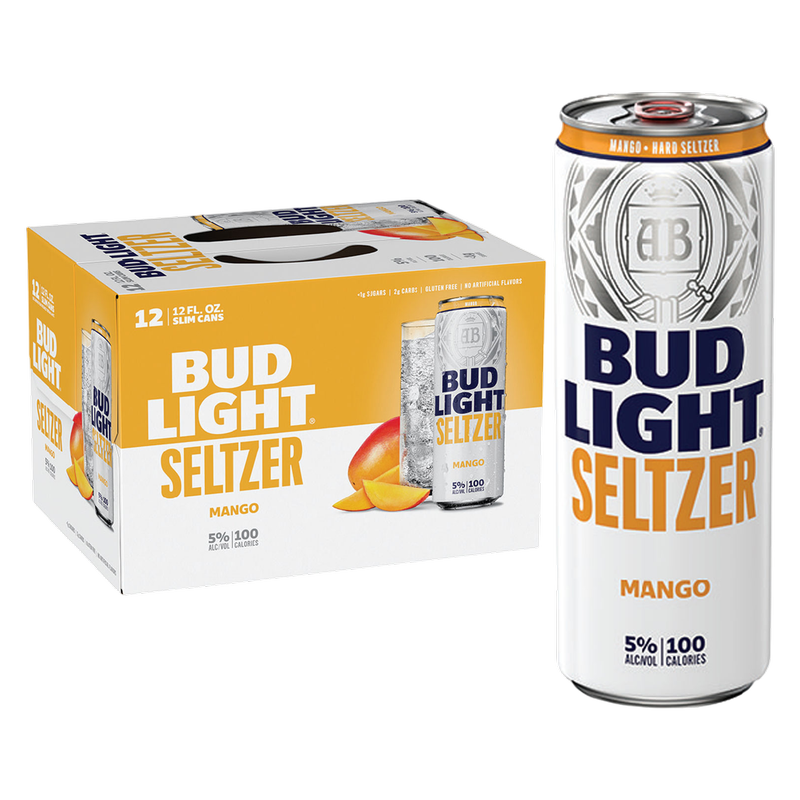 Bud Light Hard Seltzer Mango 12pk 12oz Slim Cans 5% ABV