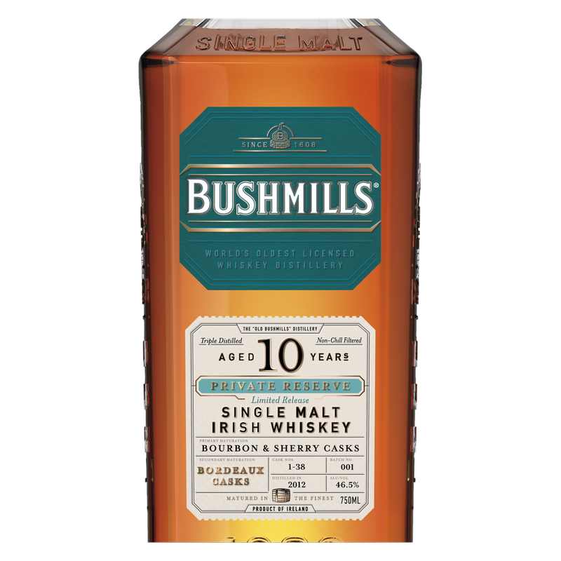 Bushmills Private Reserve Limited Release 10 Year Old: Bordeaux Casks​ Whiskey 750ml (93 Proof)