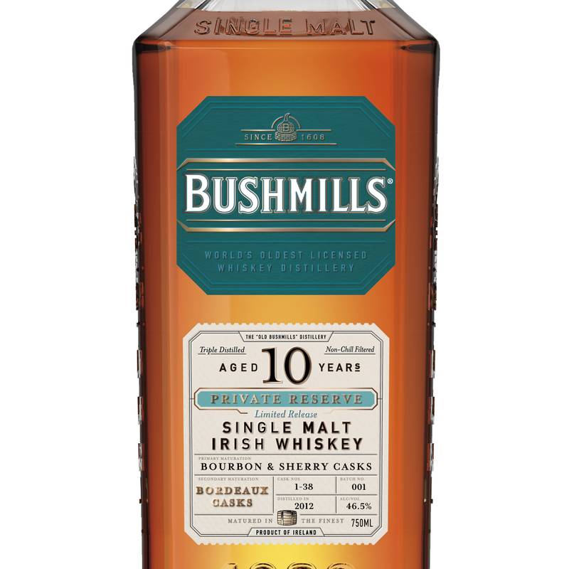 Bushmills Private Reserve Limited Release 10 Year Old: Bordeaux Casks​ Irish Whiskey 750ml (93 Proof)