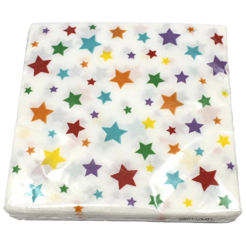 Nutmeg Muticolour Star Napkin, 20pcs