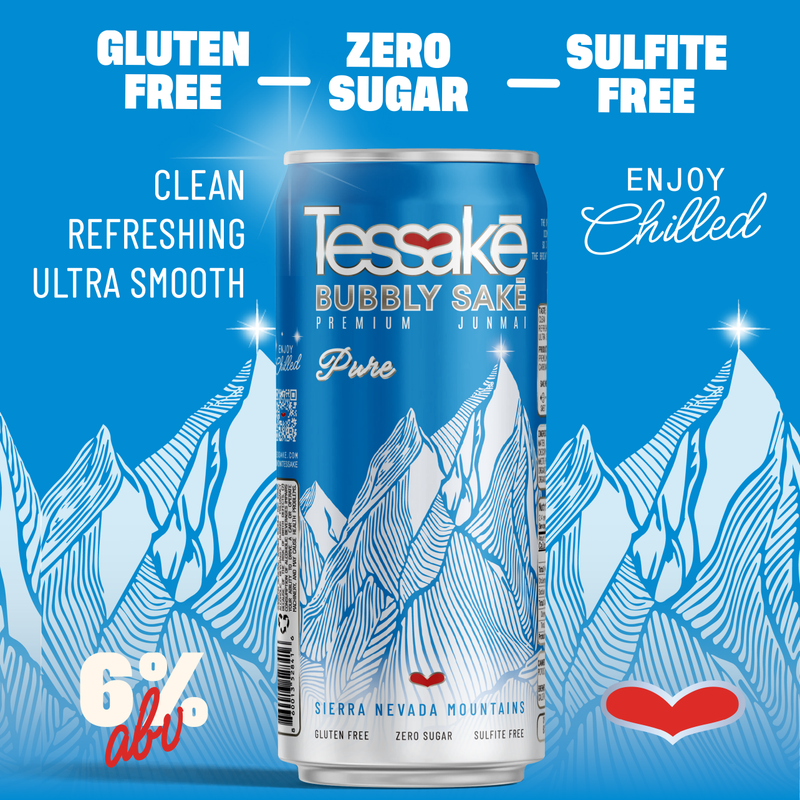 Tessake Sparkling Sake 4pk 12oz Can 6% ABV