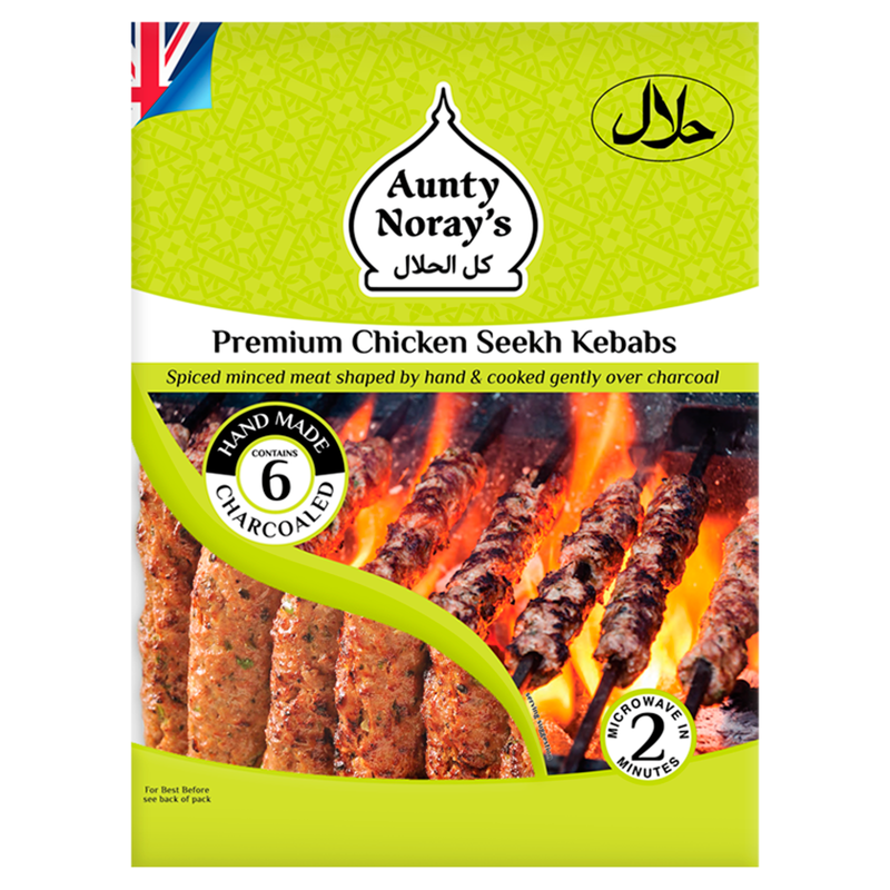 Aunty Noray's Chicken Seekh Kebabs, 300g