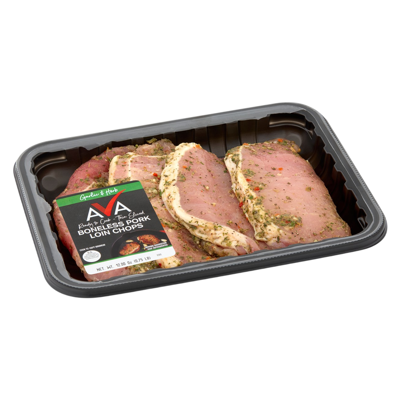 Garlic Herb Seasoned Boneless Pork Chops - 12oz