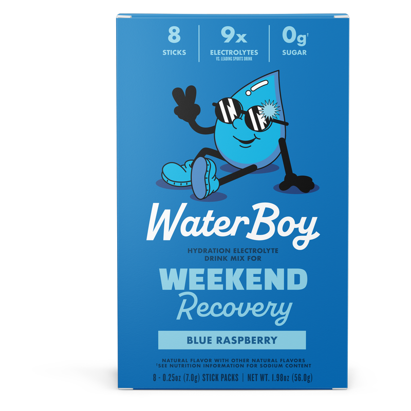 Waterboy Weekend Recovery, Blue Raspberry, 8ct