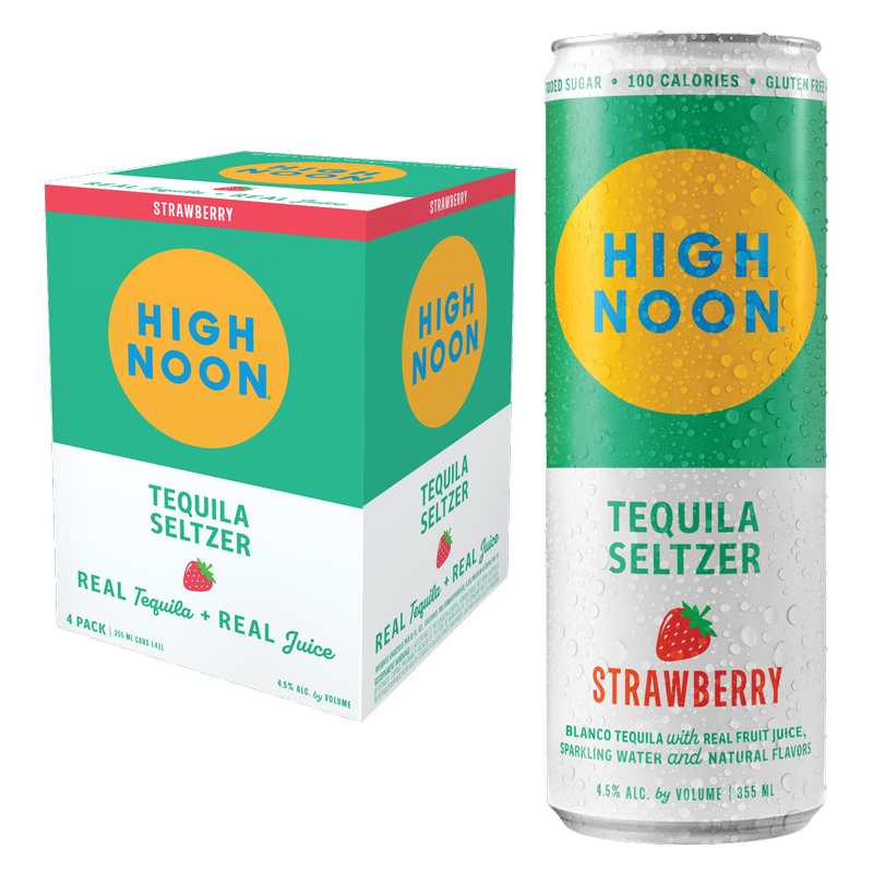 High Noon Strawberry Tequila Seltzer 4pk 12oz Cans