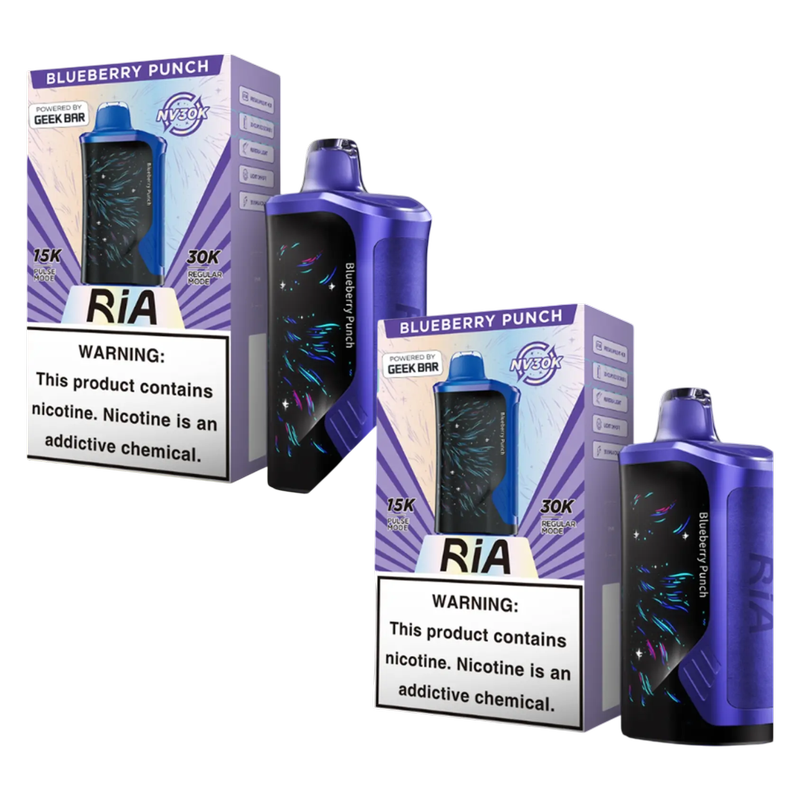 2 Ria NV30K Blueberry Punch 5% 15mlDisposable Vape