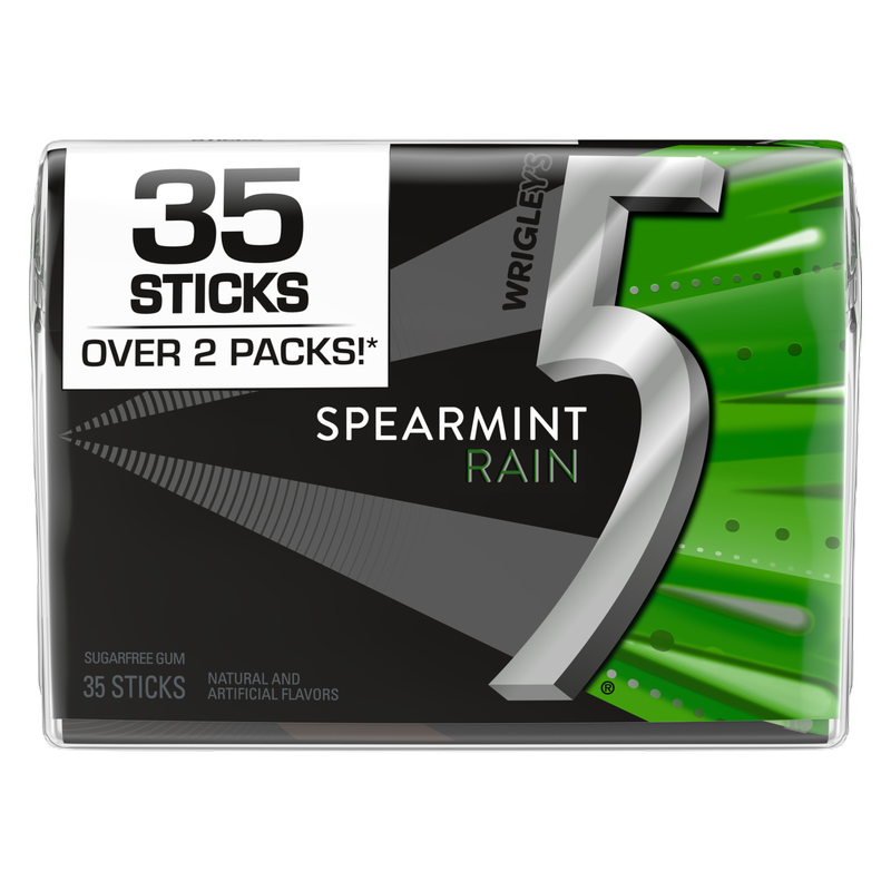 5 Gum Spearmint Rain Sugarfree, 35ct