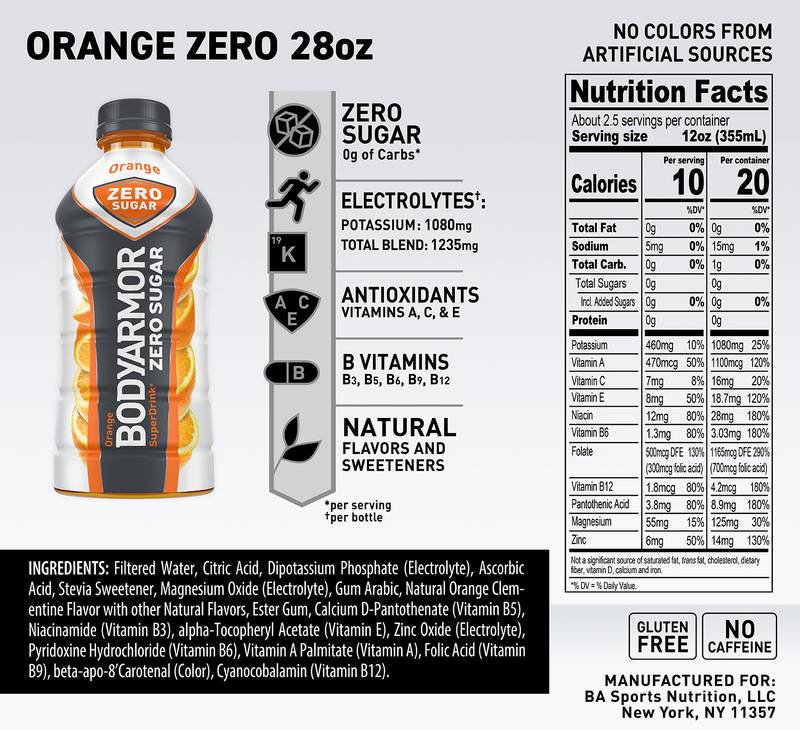 BODYARMOR 28oz Zero Sugar orange