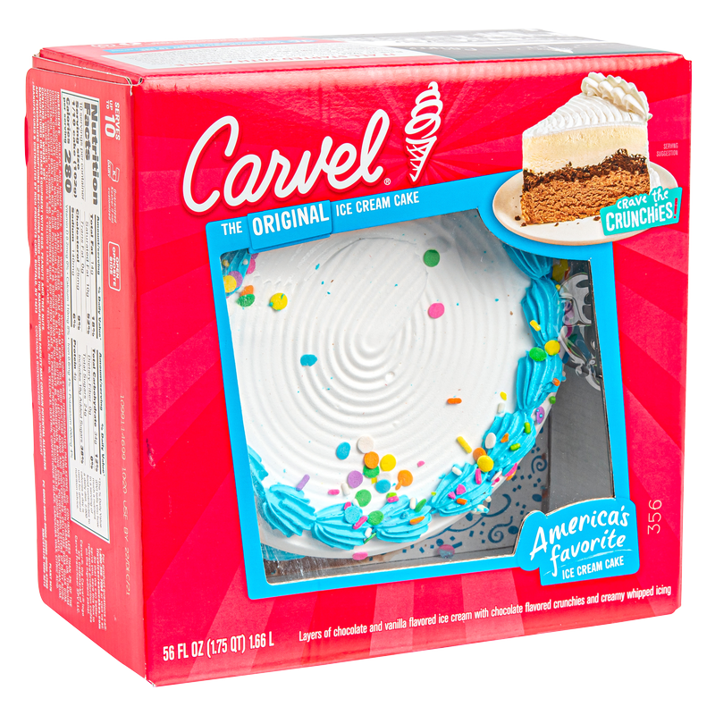 Carvel Ice Cream Cake Chocolate and Vanilla Ice Cream 8 inch Round 56oz