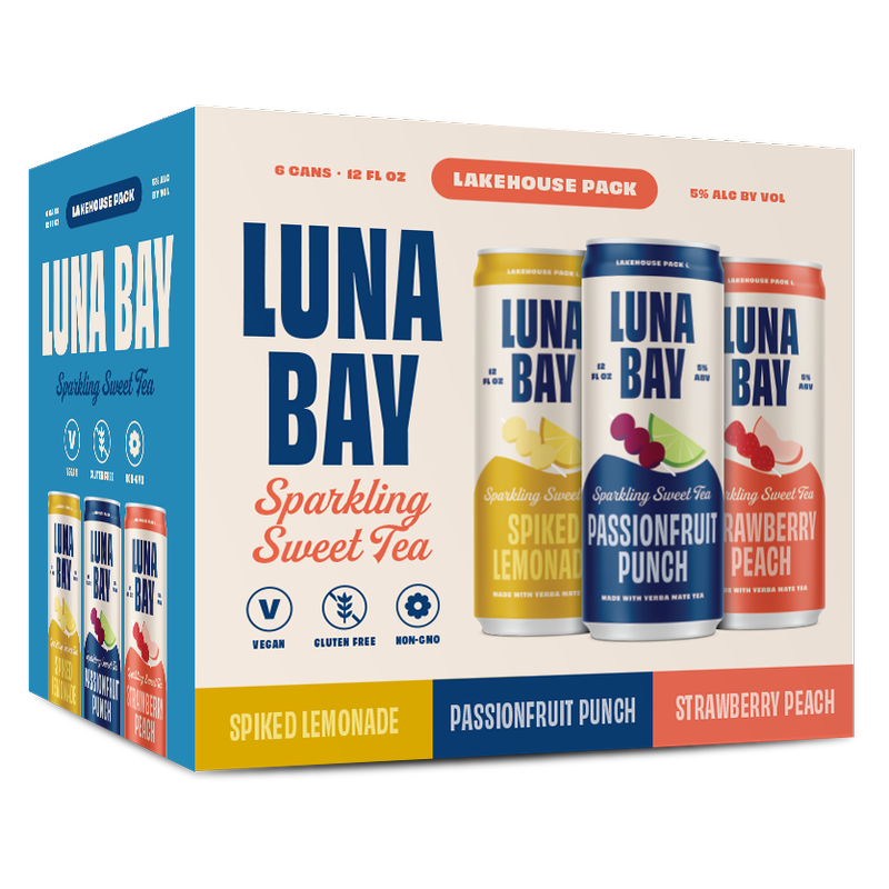 Luna Bay Lakehouse Sparkling Sweet Tea Variety Pack 12oz 6pk 5% ABV