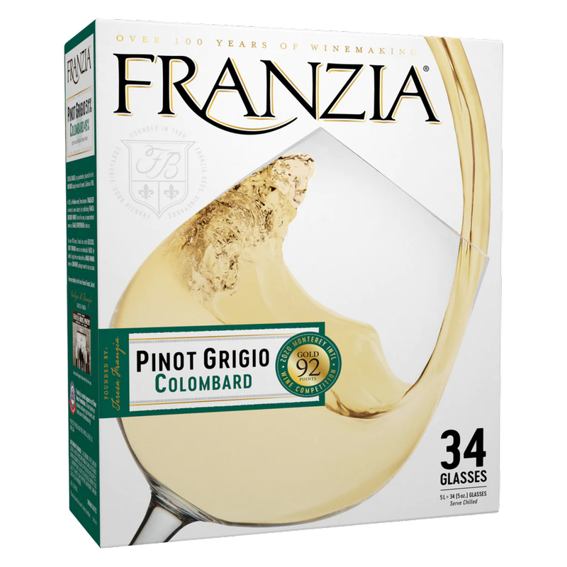 Franzia Pinot Grigio/Colombard Vintner Select White Wine 5L Box