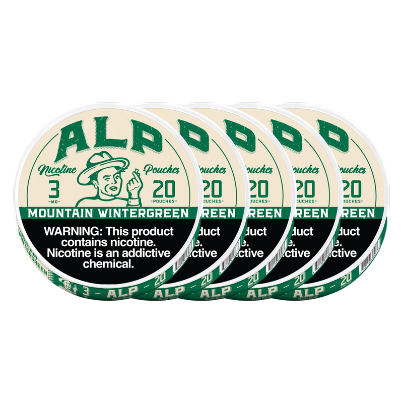 ALP 5-pk Mountain Wintergreen Nicotine Pouches, 3mg