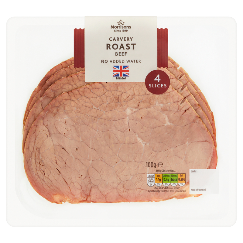 Morrisons British Roast Beef 4 Slices, 100g