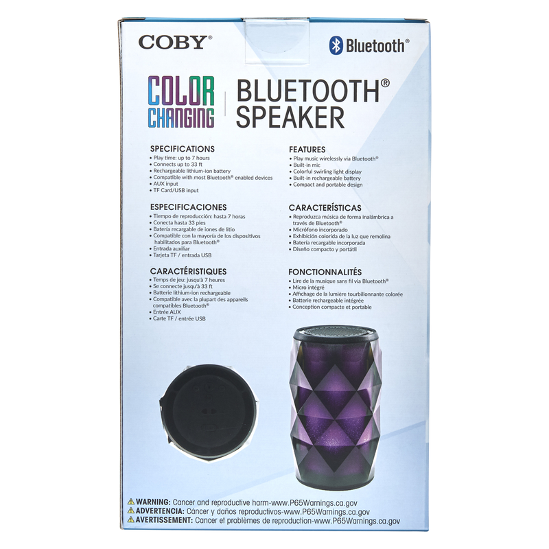 Coby Color Changing Bluetooth Speaker