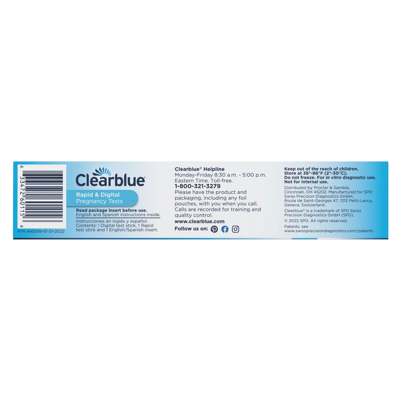  Clearblue Pregnancy Test Combo Pack, 4ct - Digital with Smart  Countdown & Rapid Detection - Value Pack : Health & Household