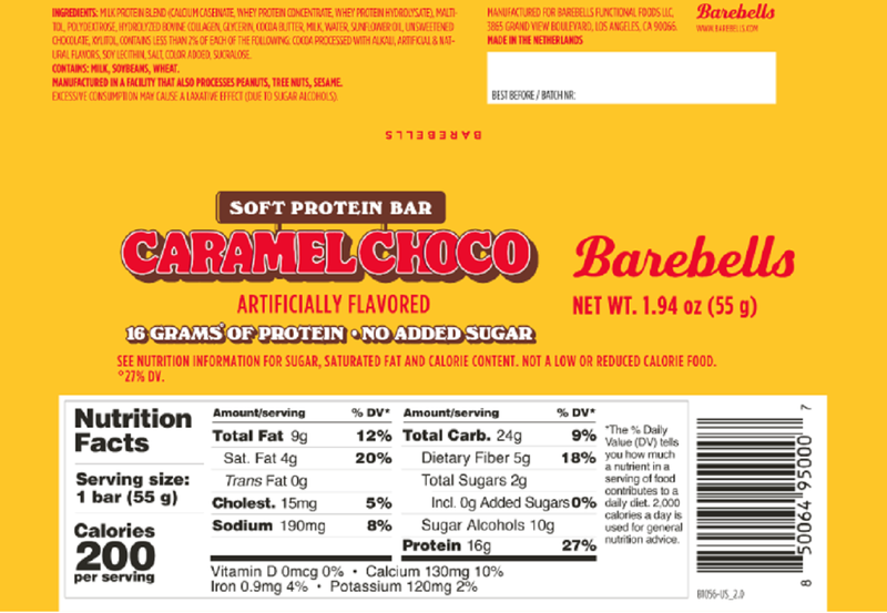 Barebells Caramel Chocolate Soft Protein Bar, 1.94 oz