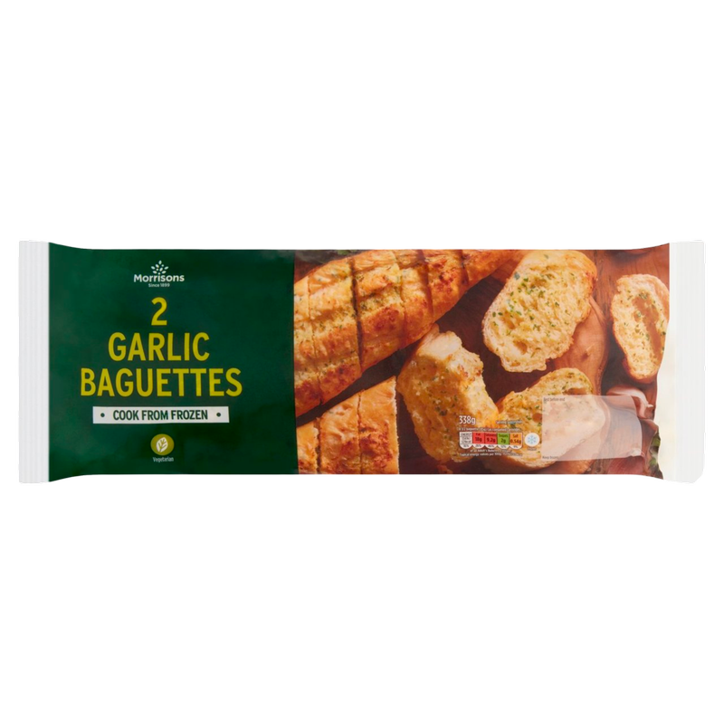 Morrisons Garlic Baguettes, 2 x 169g