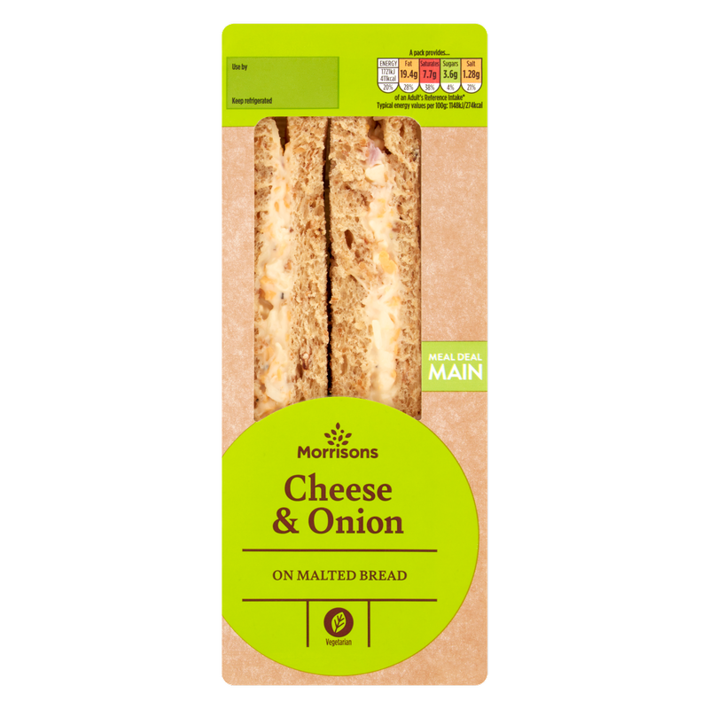 Morrisons Cheese & Onion Sandwich, 1pcs