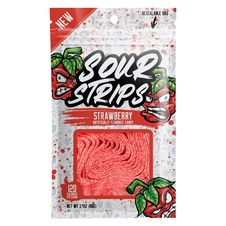 Strawberry Sour Strips, 3.4oz