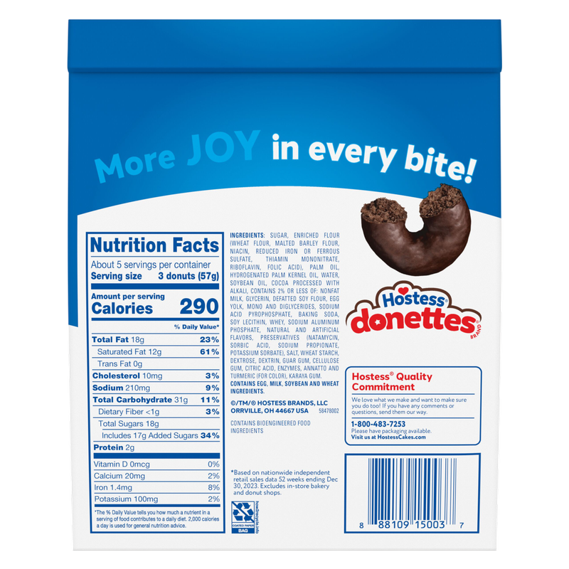 Hostess Donettes Double Chocolate, 10.75 oz