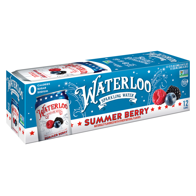 Waterloo Summer Berry Sparkling Water  12pk 12oz Can