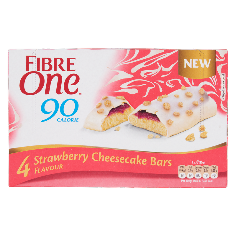 Fibre One 90 Strawberry Cheesecake Bars, 4 x 25g
